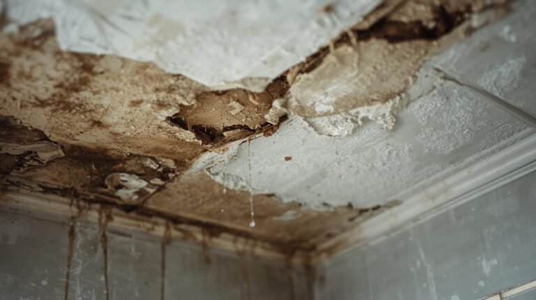 Bathroom Ceiling Moisture Damage from Poor Ventilation
